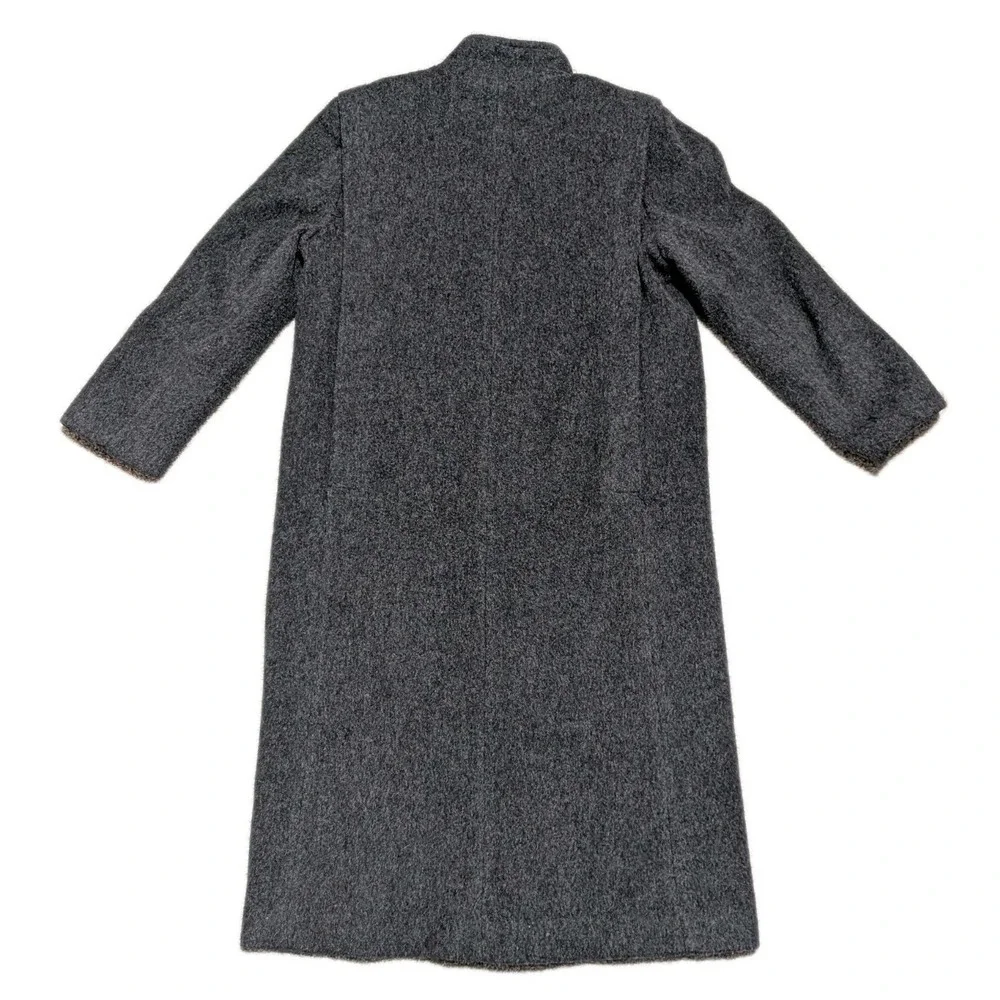 Vintage Saxton Made USA Hall Pure Virgin Wool Gray Long Coat Winter Overcoat M-L